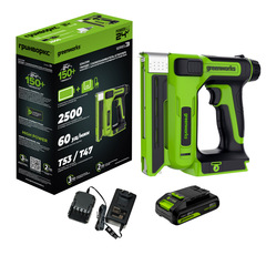 Степлер аккумуляторный Greenworks G24CS10 24V, без АКБ и ЗУ