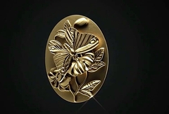 Силиконовый молд Камея № 29 Бабочка Объемная