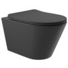 Aqueduto CON0140 AQD CONE Унитаз подвесной 525*360 безободковый, сиденье с микролифтом, черный матовый