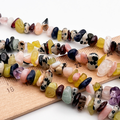 Натуральные камни микс бусины, крошка 4-8 мм, цена за нить 38 см