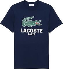 Теннисная футболка Lacoste Printed Cotton - navy blue