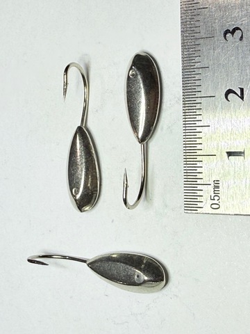 Мормышка Mustad тип 307 цв: серебро-гальваника (2,3гр. d-7х16,5мм)