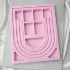 УЦЕНКА!!! Планшет для сборки колье, 20*25*1,5 см, ячейки 9 мм, розовый, У002