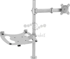 Кронштейн для монитора/ноутбука Cactus CS-VM-LH07-AL серебряный 13"-27" макс.8кг настольный поворот и наклон — фото 4