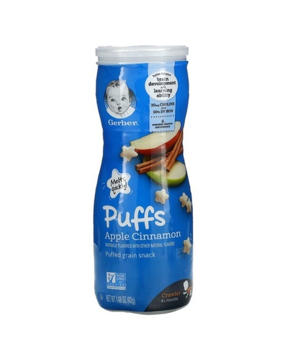 Gerber, Puffs, снек из воздушных злаков, от 8 месяцев, яблоко и корица, 42 г (1,48 унции)