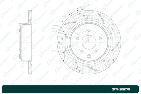 Диск тормозной перфорированный G-brake GFR-20677R правый