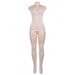 Эротический комбинезон с чулками Foxy White (XS-M)