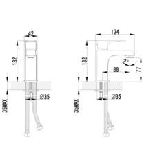 Смеситель для умывальника монолитный LEMARK plus FACTOR – LM1606C