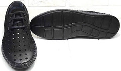 Стильные мужские туфли мокасины лето бизнес кэжуал для мужчин Luciano Bellini 91754-S-315 All Black.