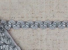 Тесьма люрекс, ш. 2,5 см, серебро