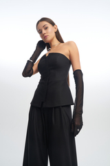 Топ-корсет MONRO из итальянской черной шерсти