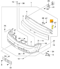 КРОНШТЕЙН УСИЛИТЕЛЯ БАМПЕРА ПЕРЕДНЕГО LACETTI HB, GENTRA GM (БОКОВОЙ)