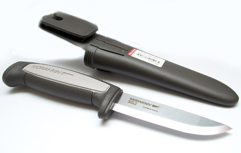 Нож Morakniv Robust стальной разделочный, лезвие: 91 mm, прямая заточка, серый/черный (12249)