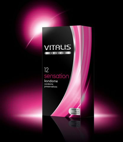 Презервативы VITALIS PREMIUM sensation с пупырышками и кольцами - 12 шт. - Vitalis VITALIS VITALIS PREMIUM №12 sensation