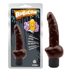 Коричневый вибратор Obsidian Vibe Cock - 19 см. - 