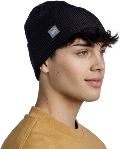 Картинка шапка вязаная Buff Hat Crossknit Solid Black - 2