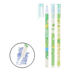 Ручка гелевая, пиши-стирай, Basir, синие чернила, серия "DINO", 3 цвета корпуса