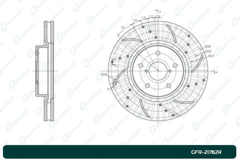 Диск тормозной перфорированный вентилируемый G-brake GFR-21782R правый