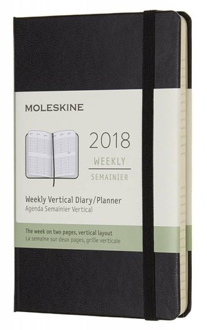 Еженедельник Moleskine Classic Wkly Vertical Pocket, цвет черный