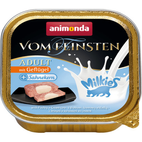 Animonda Vom Feinsten Milkies консервы с мясом домаш птицы и начинкой из сливок д/взрослых кошек 100