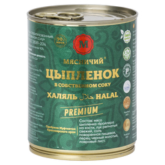 Мясничий PREMIUM Мясо цыпленка в собственном соку Халяль 340 г ж/б
