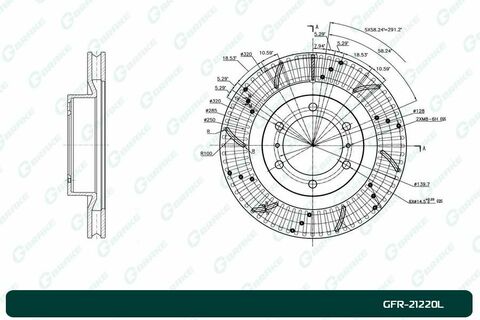 Диск тормозной перфорированный вентилируемый G-brake GFR-21220L левый