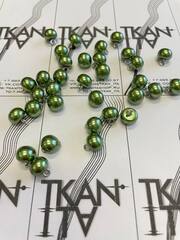 Пуговица пластиковая на ножке, имитация жемчуга (Пластик/металл ножка, Темный травянисто-зеленый, 10)