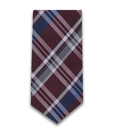 Клетчатый бордово-синий галстук на кулиске TSAREVICH