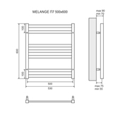 Полотенцесушитель водяной Lemark Melange П7 LM49607W 500x600, белый