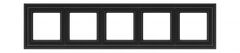 Рамка 5 постов черный матовый LIREGUS RETRO