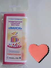 Мастика "Фанси" (100 гр) для обтяжки и лепки. Розовая
