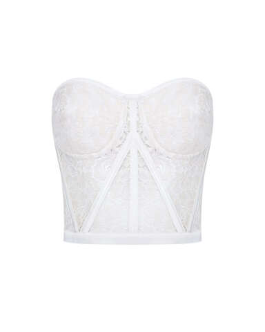 Корсет из кружева Стелла Маккартни молочный