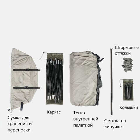 Палатка Naturehike Shandi с тамбуром и дымоходом