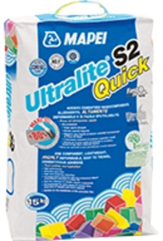 Mapei Ultralite S2 Quick/Мапей Ультралайт С2 Куик облегченный клей на цементной основе  для керамической плитки и натурального камня, идеален для укладки тонкого керамогранита