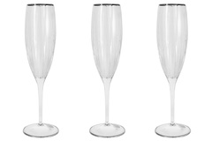 Набор бокалов для шампанского 6шт 0.15л Same Пиза серебро