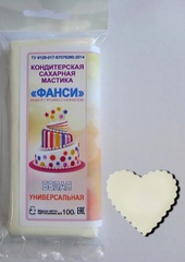 Мастика "Фанси" (100 гр) для обтяжки и лепки. Белая