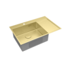 Lemark 9938150 KEZADRA 780L Мойка кухонная с крылом из нерж.стали (чаша слева) цвет:светлое золото в комплекте крепеж, арматура сливная с прямоуг.переливом, сифон