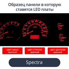 Светодиодные платы для панели Spectra (красные шкалы, красные стрелки, красный дисплей)