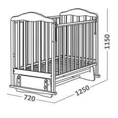 Кровать детская Берёзка (автостенка.,маятник,накладка ПВХ) (орех)