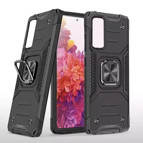 Противоударный чехол Strong Armour Case с кольцом для Xiaomi Poco M3 Pro (Черный)