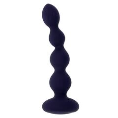 Фиолетовые анальные бусы с вибрацией и вращением Pleasure Orbit - 17,8 см. - 