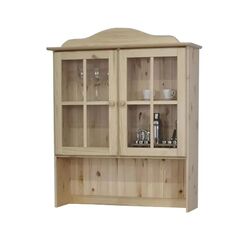 Шкаф Лена двухдверный из сосны, с 2 полками (верхняя часть буфета Лена), прозрачный лак