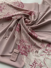 Кружево эластичное пыльно-розовое/фуксия 21 см