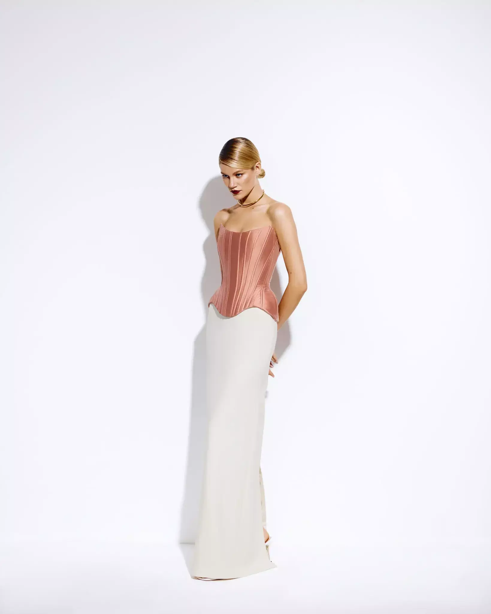 Юбка белая макси на низкой посадке