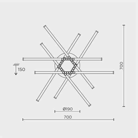Потолочная светодиодная люстра Modelight MDL.9374.600CL BK