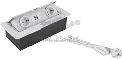 Розетка Cactus CS-SOCKET-EU/USBA-WH для столешницы 26.5x11.8x6.5см белый