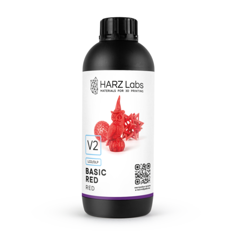 Фотополимерная смола HARZ Labs Basic Red V2, красная, 1 кг