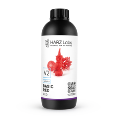 Фотополимерная смола HARZ Labs Basic Red V2, красная, 1 кг