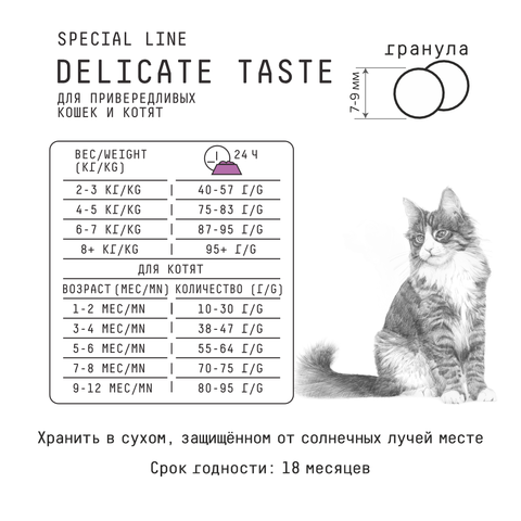 Ajo DELICATE TASTE сухой полнорационный корм для привередливых кошек и котят 10кг