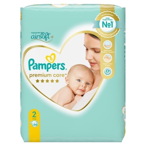 Подгузники PAMPERS Premium Care Mini 66 шт РОССИЯ